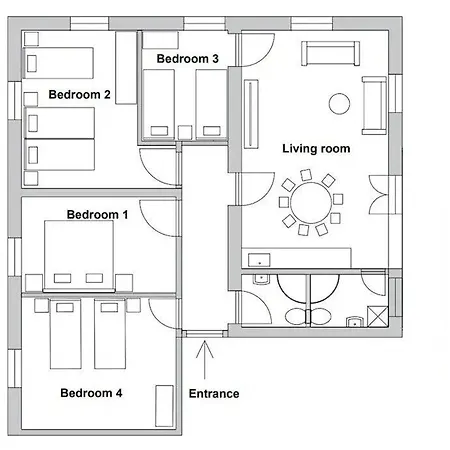 Lägenhet 4-bedroom 1 Min From Bacvice Split